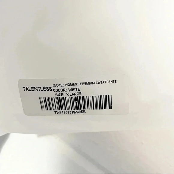 New! TALENTLESS Women’s Premium Heavyweight White Sweatpants Size XL - Picture 15 of 15